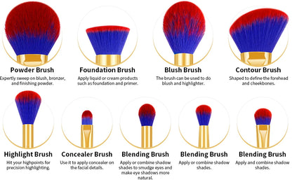 Docolor Makeup Brush Set Professional 10-30pcs Eyeshadow Blush Synthetic Foundation Brush Powder Contour Cosmetic Tool For Women