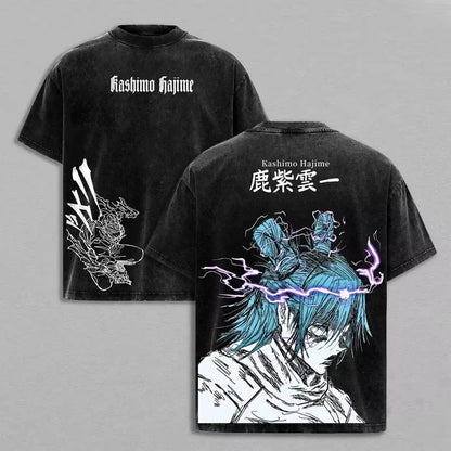 Jujutsu Kaisen T Shirt Men Women Tshirt Gojo Satoru Washed Cotton T-shirt Clothing Summer Short Sleeve Oversized Tees Streetwear