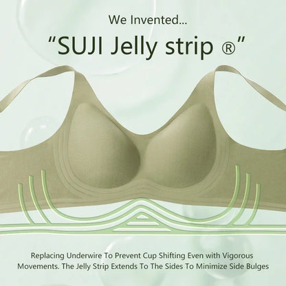 Plus Size Wireless Bra - Seamless Push Up Padded Plunge Bra with Adjustable Straps