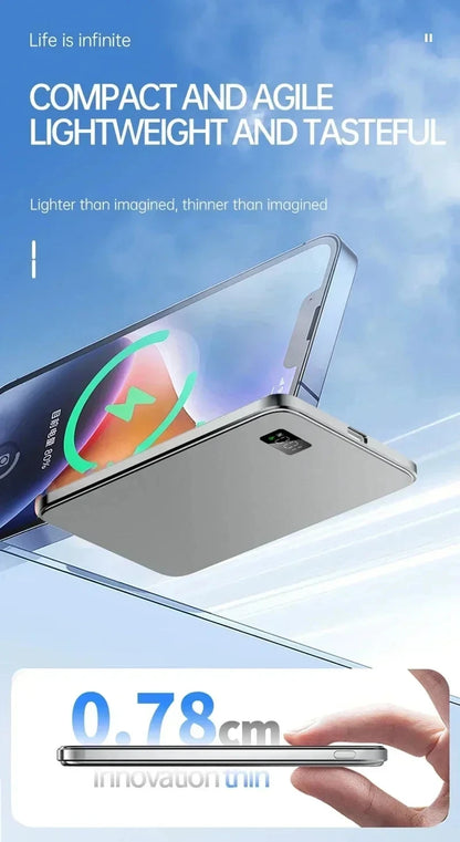 Lenovo 500000mAh Magnetic Wireless Power Bank Ultra Thin Portable CCC Certified Super Fast Charging LED Display Pack for MagSafe