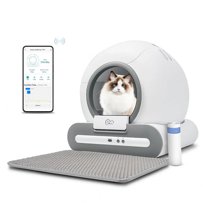 Automatic Self-Cleaning Cat Litter Box with App Control  Litter Mat for Large Cats - ZOOMNSTORE