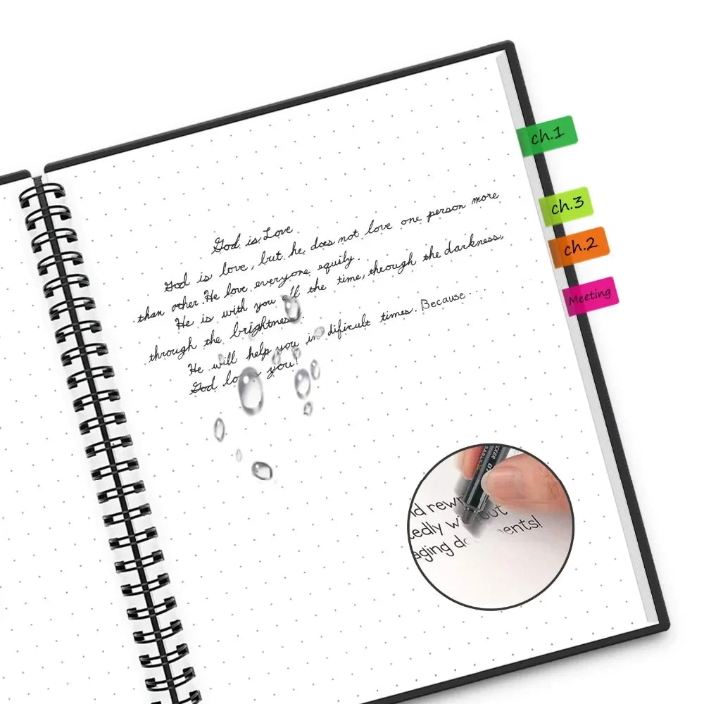 Reusable Erasable Notebook - A4 Spiral Smart Notebook With Microwave Heating