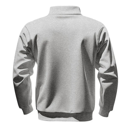 American autumn and winter heavy fleece long-sleeved men's sweater half zipper loose stand-up collar pullover men's sweater