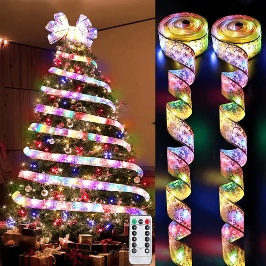 Christmas Fairy Light Ribbon - DIY Tree Ornaments for Home Decor - ZOOMNSTORE