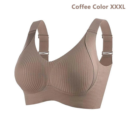 2025 Women's Seamless Underwear Thin Style Plus Size Removable Bra Anti-Sagging Wire-Free