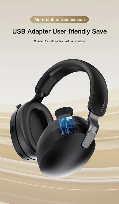 AULA New A500 Wireless Head-mounted Headphone 2.4G/Bluetooth/Wired Nolse Reduction Headsets E-sports Gaming Earphones with Mic