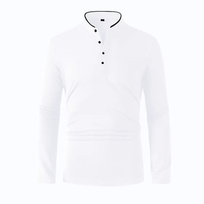 Men's Long Sleeve T-Shirt – Breathable Polyester Knit Fabric Casual Summer Top