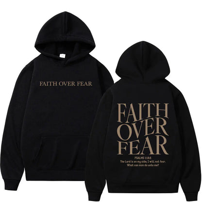 Faith Over Fear Hoodie - Christian Vintage Sweatshirt for Men  Women - ZOOMNSTORE