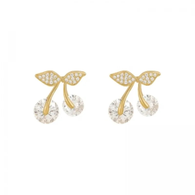 Petite Cherry Stud Earrings – Delicate Daily Studs