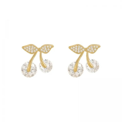 Petite Cherry Stud Earrings – Delicate Daily Studs