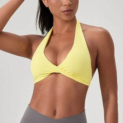Impact Sport Bra Women High Support Push-Up Halter Workout Tank Top – Custom Logo