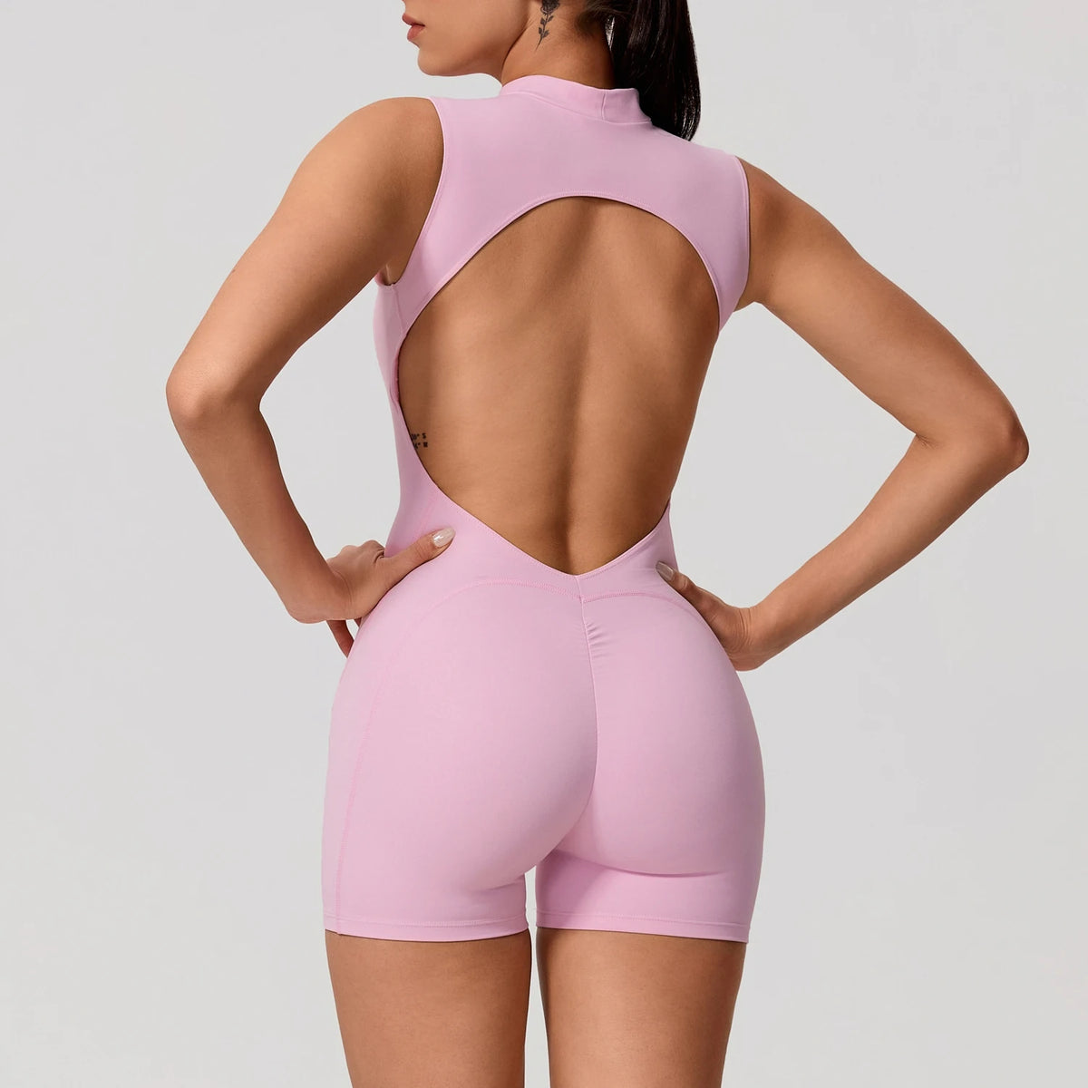 New Summer Women's Sleeveless Back Hollow Jumpsuit Female Sports Suit Fitness Yoga Clothing Peach Hipo Gym Overalls 1 Pcs