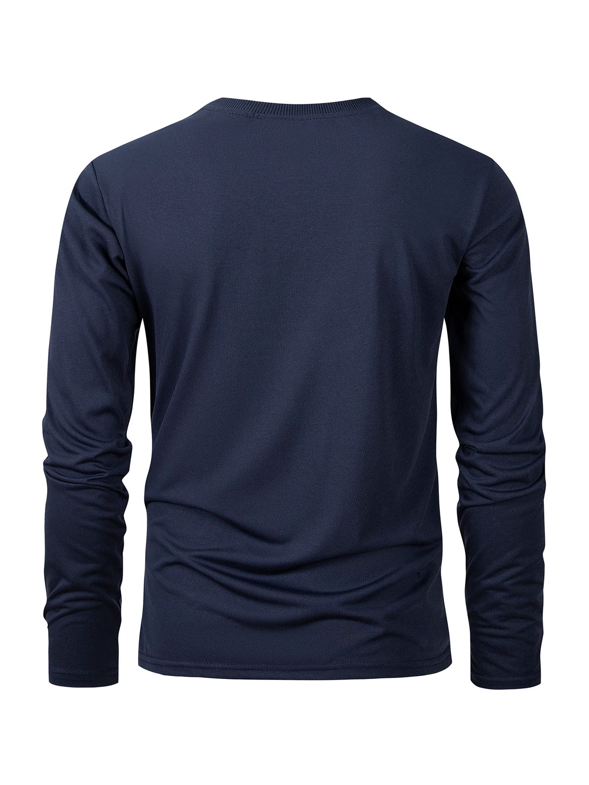 Spring Autumn Men‘s T-shirts Long Sleeve Casual Tops Solid Color High Quality Black T-Shirt Classic Men Clothing