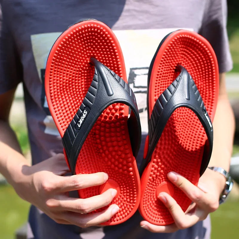 MAEDEF Flip Flops for Men Summer Breathable Beach Shoes Sandals Mens Luxury Flip Flops Breathable Plus Big Size Men Slippers 47