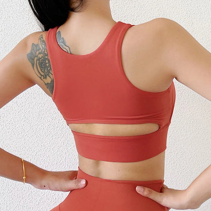 Nylon Gym Bra - Breathable Sports Bra Women | Elastic Workout Crop Top With Removable Chest Pad