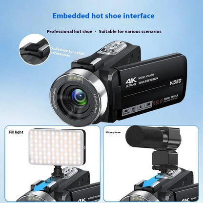 4K Video Camera Ultra HD Digital Camcorder | 80MP Photo Camera With Night Vision