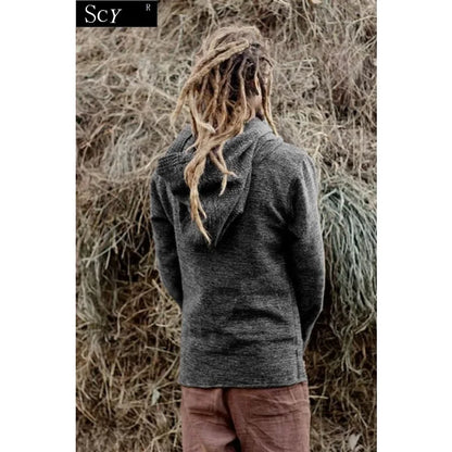 New Men's Fashion Thermal Long Sleeve Sweater Hoodies Vintage Hoodie Men