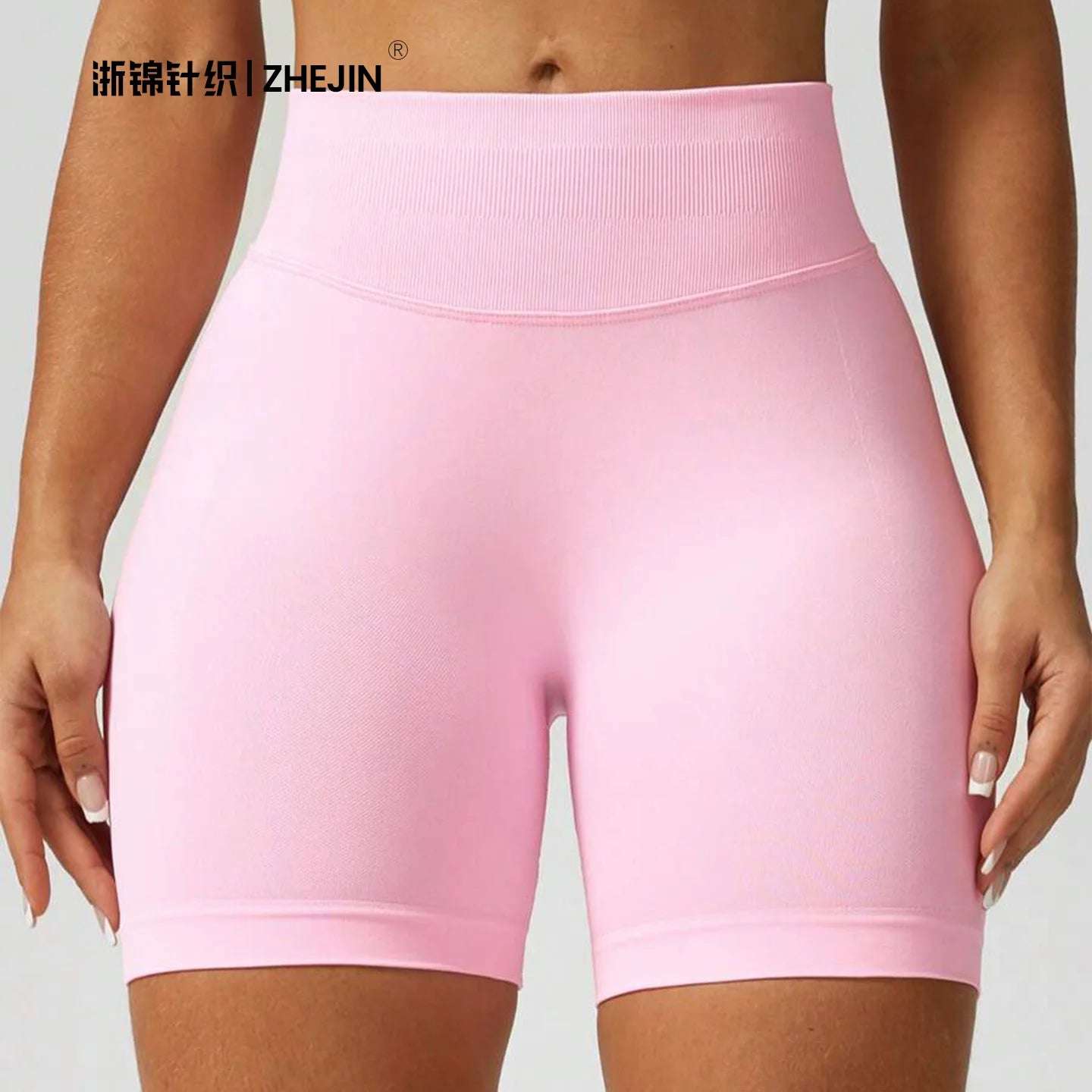 ZHEJIN Seamless Women Yoga Shorts High Waist Workout Gym Shorts Scrunch Butt Lift Biker Shorts Tummy Control Push Up Fitness