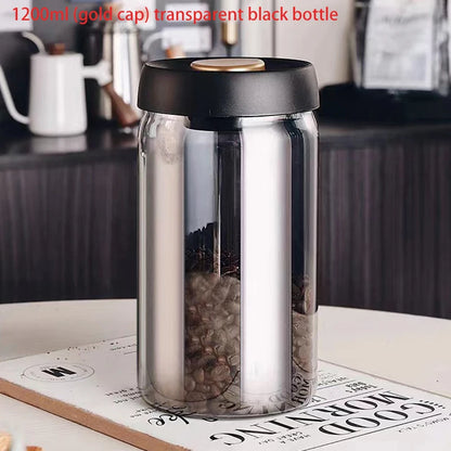Vacuum Sealed Coffee Jar - Airtight Glass Container For Coffee Bean Storage