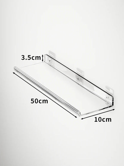 Acrylic Wall Storage Rack - No Drill Bathroom  Kitchen Organizer with Strong Adhesive