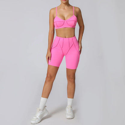 Seamless Yoga Sets – High Waist Leggings & Backless Bra Suit | Breathable Fitness Wear