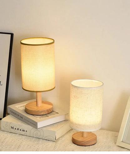 Chinese LED Table Lamp - Dimmable USB Night Light with Fabric Lampshade for Living Room and Bedroom - ZOOMNSTORE