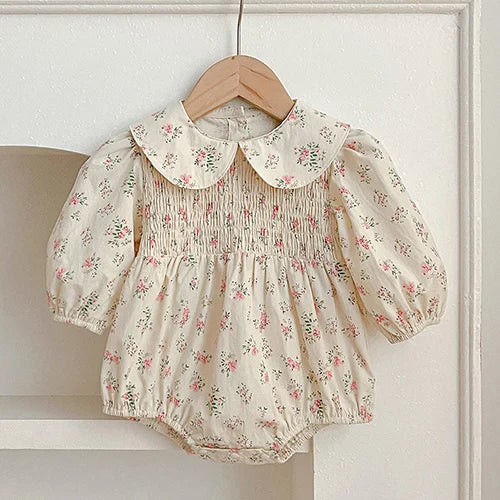 Baby Girl Romper - Korean Style Autumn Toddler Clothes 0-24 Months Cotton Print