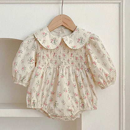 Baby Girl Romper - Korean Style Autumn Toddler Clothes 0-24 Months Cotton Print