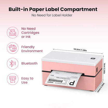 Marklife Thermal Label Printer Marker D200 Bluetooth Shipping Inkless Sticker Printer Compatible with iPhone Android Mac Window