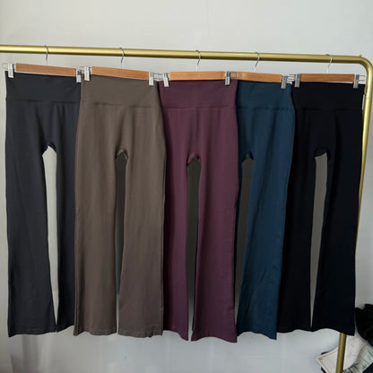 High Waisted Compression Without Awkward Lines Micro Flared Yoga Outdoor Wear Seamless Elastic Fitness Pants Lifting Leggings