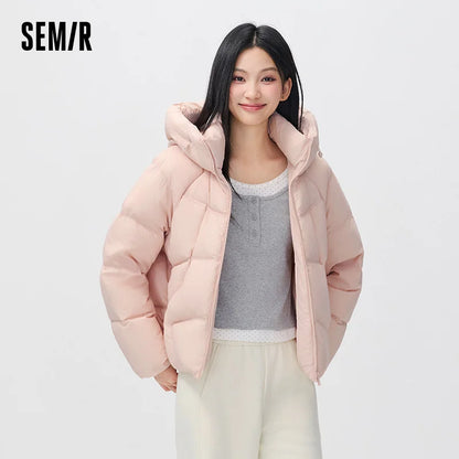 Semir Women Down Jacket 90 Percent Down Fill Raglan Sleeve Loose Fit Hooded 2026 New Winter Daily Wear Urban Casual Style