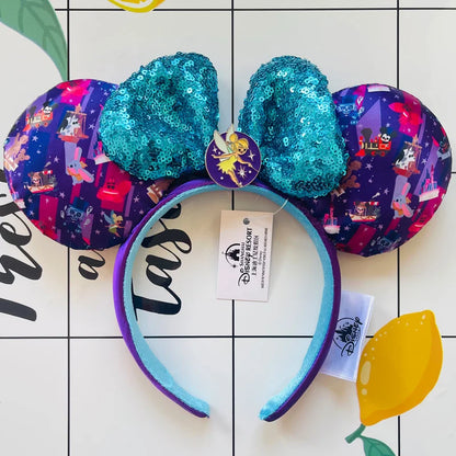 Minnie Mouse Ear Headband - Disney Plush Sequin Accessory for Adults  Kids