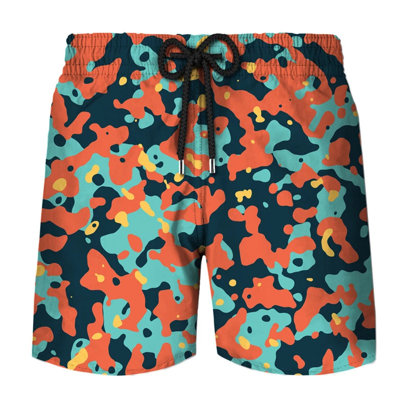 3D Printed Shorts - Men's Tree Leaf Camouflage Casual Breathable Sports Summer Pants