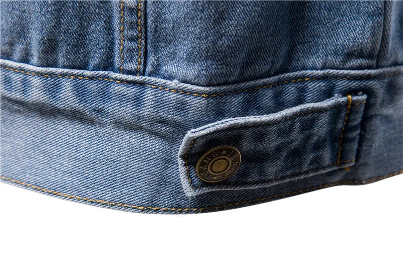 Men's Denim Jacket Trend Retro Fashion Casual Jacket Suitable Young Blue Black Youth Workwear Locomotive Spring Autumn Winter
