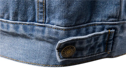 Men's Denim Jacket Trend Retro Fashion Casual Jacket Suitable Young Blue Black Youth Workwear Locomotive Spring Autumn Winter