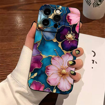 Vintage Floral Pattern Phone Case For Samsung Galaxy S26 S25 Ultra S24 FE S23 Plus S22 S21 A56 A36 A15 A55 A35 A54 A34 A53Cover