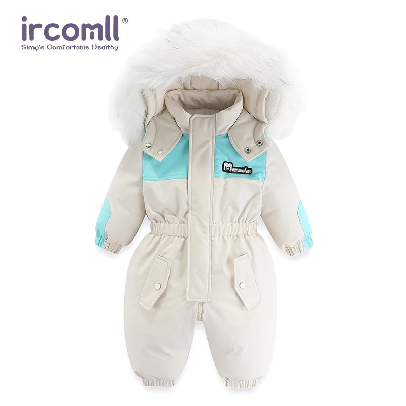 Kids Winter Snowsuit - Waterproof Toddler Snow Jumpsuit with Plush Velvet Jacket