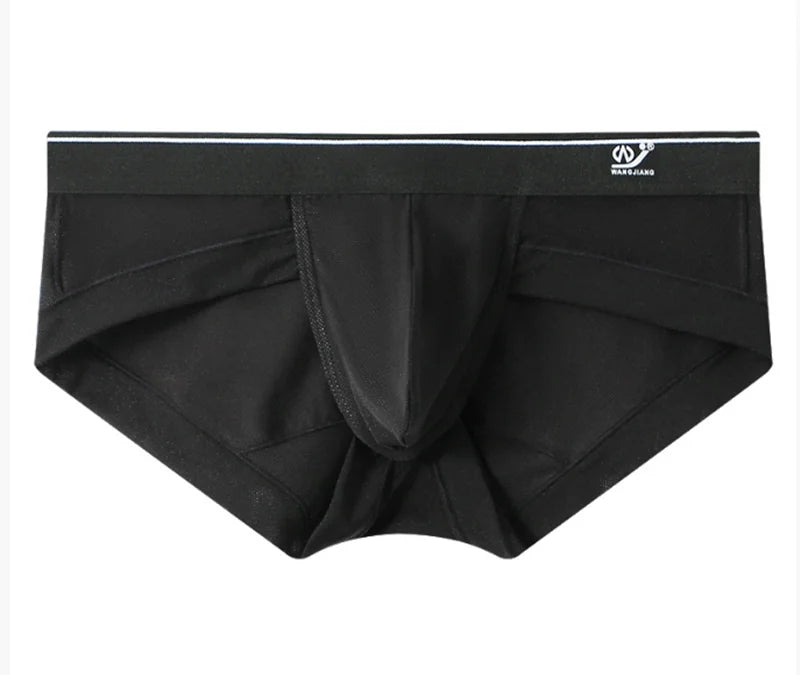 Sexy Men's boxer Ice screen hole cueca large convex  breathable quick dry men's boxers solid color underpants men underwear new