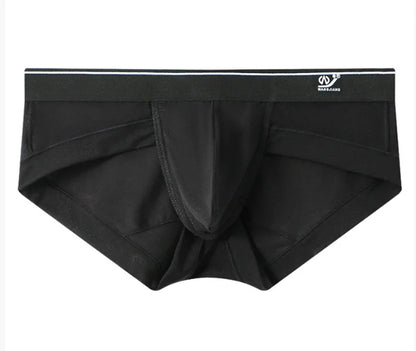 Sexy Men's boxer Ice screen hole cueca large convex  breathable quick dry men's boxers solid color underpants men underwear new