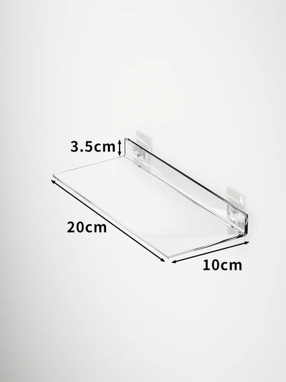 Acrylic Wall Storage Rack - No Drill Bathroom  Kitchen Organizer with Strong Adhesive