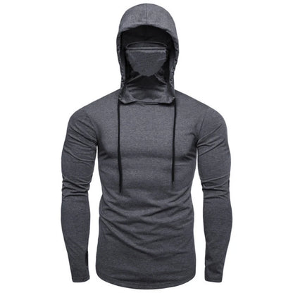 Balaclava Men Zip Hoodie Winter Warm Casual Sweatshirt Y2K with Hooded Face Mask Zipper Design Sports Jacket Outdoor Activities