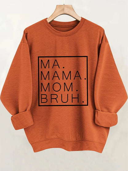 Women's Autumn and Winter Loose Casual Comfortable Letter Printed Thick Long-Sleeved Round Neck Hoodie Pullover