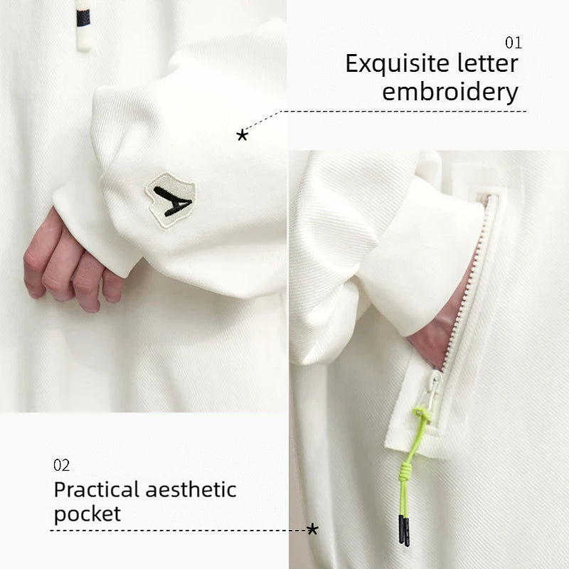 Amii Women's Sweatshirt 2026 Spring New Casual Letter Embroidery Printed Hooded Sweater Women's Loose Versatile Top 12641024