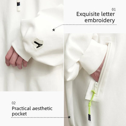 Amii Women's Sweatshirt 2026 Spring New Casual Letter Embroidery Printed Hooded Sweater Women's Loose Versatile Top 12641024