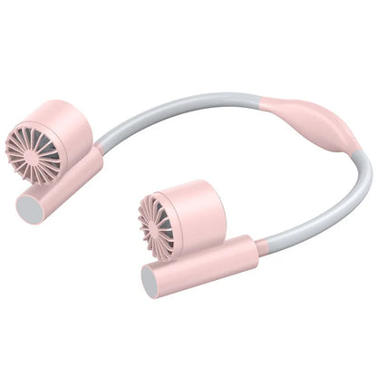 Portable Lightweight Halter Neck Air Cooling Fan Usb Rechargeable Outdoor Travel Sport Wearable Mini Hanging Neck Fan 3gear Wind