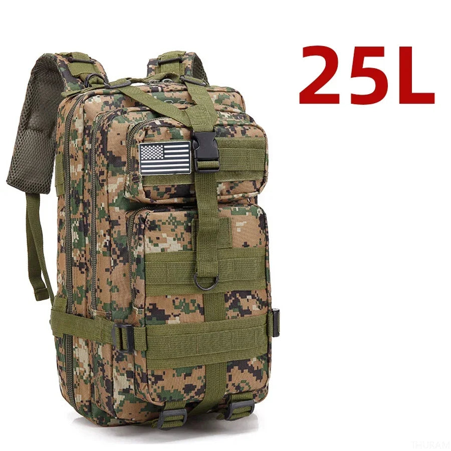 Tactical Waterproof Backpack - 25L50L Nylon Rucksack for Trekking Fishing Hunting Camping Hiking