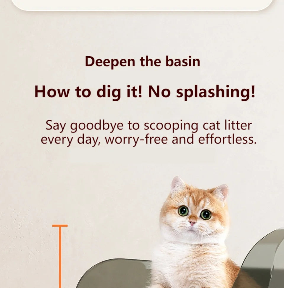 Large Capacity Cat Litter Box - Anti-Splash Plastic Cat Toilet - ZOOMNSTORE