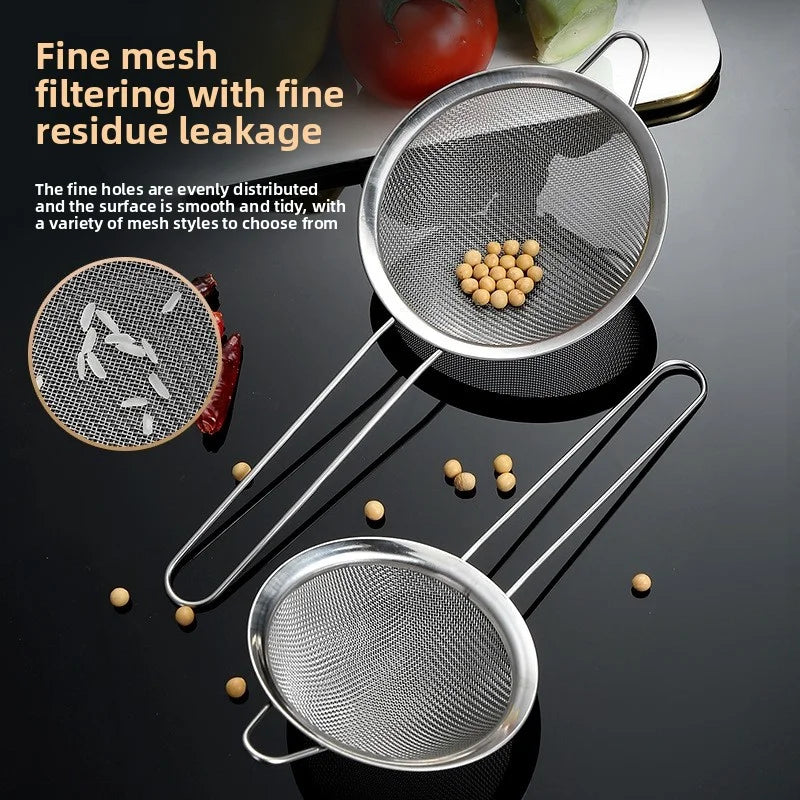 Stainless Steel Sieve - Fine Mesh Strainer & Durable Wire Mesh Filter for Kitchen