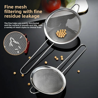 Stainless Steel Sieve - Fine Mesh Strainer & Durable Wire Mesh Filter for Kitchen