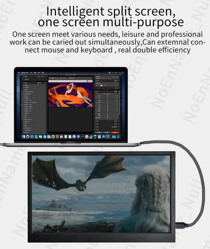 Portable Gaming Monitor 11.6 Inch TFT LCD Display - HDMI Compatible Dual Output Screen